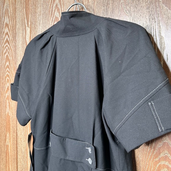 NWT Karen Kane Women Black Short Sleeve Button Up Collarless Blazer Jacket Small - Picture 9 of 9